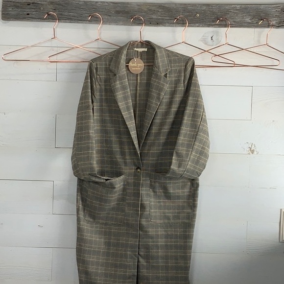 Blake Bark & Grey Plaid Single Button Blazer - Picture 4 of 6